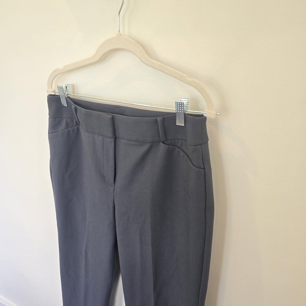 Loft Dark Gray Julie Skinny Ankle Dress Pants Size 10 Tall - Picture 3 of 9